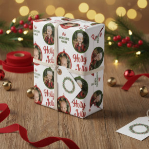 2 Fotos Scrip Holly Jolly Weihnachtsschmuck Geschenkpapier