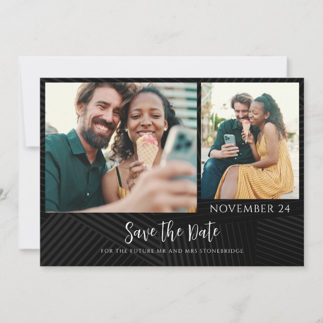 2 Fotos Script Wedding Save The Date (Vorderseite)