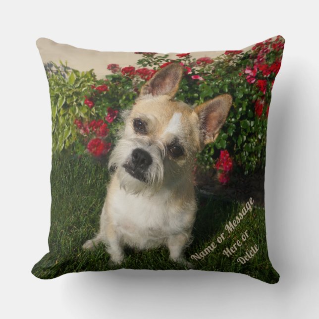 2 Fotos, Text auf personalisiertem Foto 20x20 Kissen (Vorderseite)