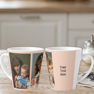 2 Fotos Text hinzufügen weiß Pfirsich Milchtasse