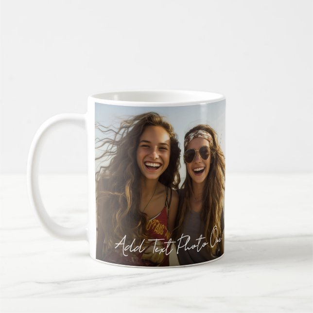 2 Fotos und minimaler Textüberlagerung Kaffeetasse (Links)