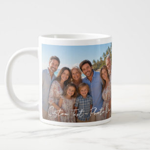 2 Fotos und minimaler Textüberzug mit Schrift Jumbo-Tasse
