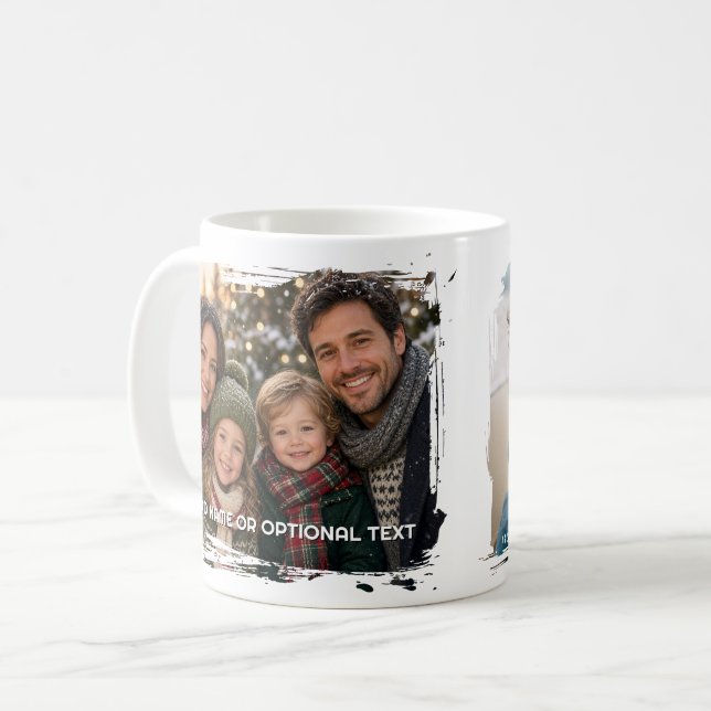 2 Fotos und Text - Horizontale Pinselstrich Kaffeetasse (Vorderseite Links)