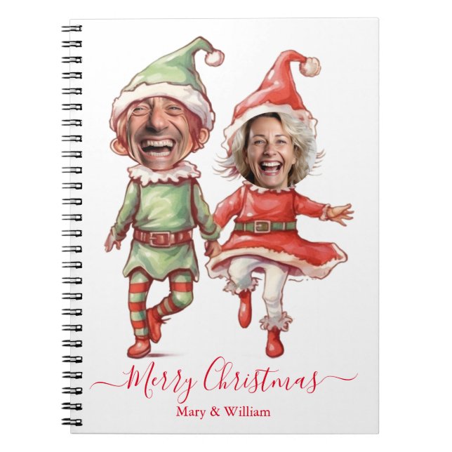 2 Fotos Weihnachtselfen  Notizblock (Vorderseite)
