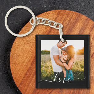 2 Fotovorlage Doppelseitige Liebe Schwarz Schlüsselanhänger