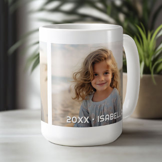 2 Fotovorlage Modernes Minimales mit benutzerdefin Kaffeetasse