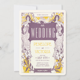 2 Frauen und Lilies Letterpress Style Wedding Einladung