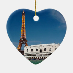 2 für 1 Venedig und Paris - Gemischte Welt Keramikornament