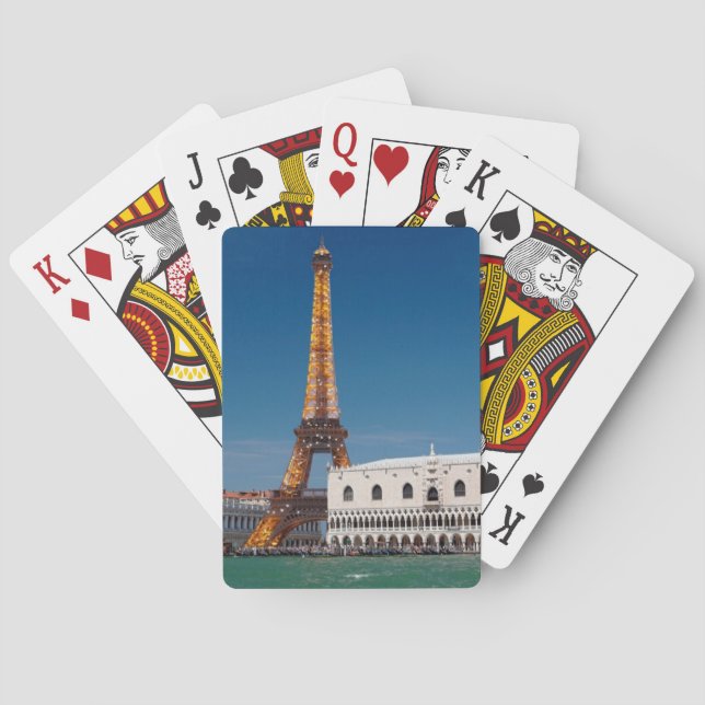 2 für 1 Venedig und Paris - Gemischte Welt Spielkarten (Rückseite)