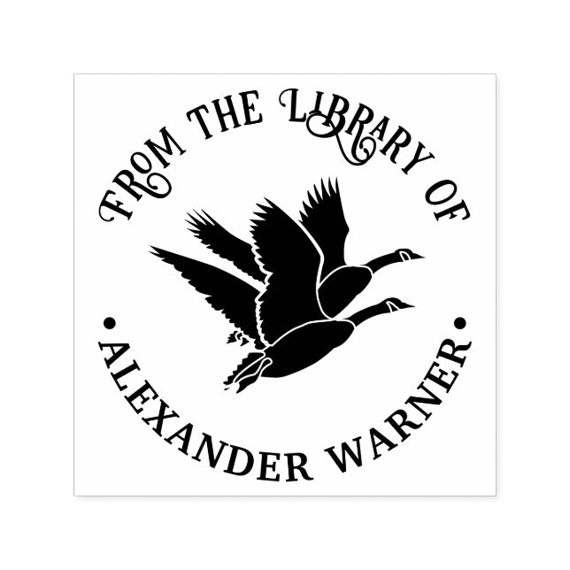 2 Gänse in Flugbibliotheksname Permastempel (Design)