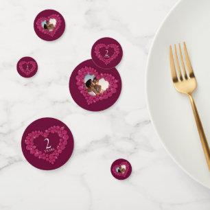 2. Garnet Hochzeitstag Herz Foto rot Konfetti