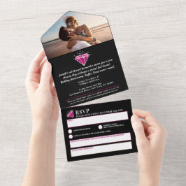 2. Garnet Hochzeitstag Party Edelstein All In One Einladung