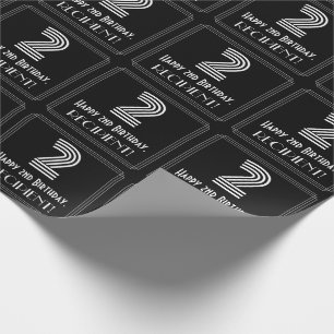 2. Geburtstag: Art Deco Inspiriert Aussehen "2" mi Geschenkpapier