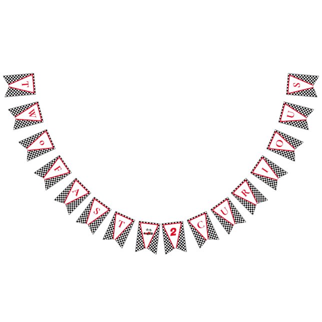 2. Geburtstag: Aufwachsen von zwei schnellen Rennw Wimpelkette (Alle)