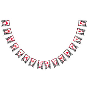 2. Geburtstag: Aufwachsen von zwei schnellen Rennw Wimpelkette