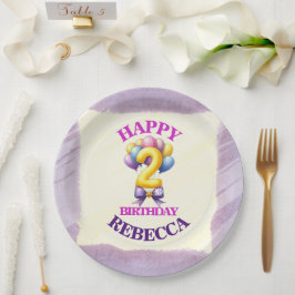 2. Geburtstag Ballon Thema Pappteller
