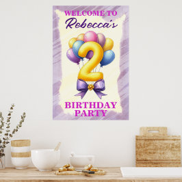 2. Geburtstag Ballon Thema Poster