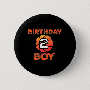2. Geburtstag Basketball Party 2 Jahre Alte Tageka Button