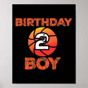 2. Geburtstag Basketball Party 2 Jahre Alte Tageka Poster