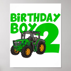 2. Geburtstag Boy Traktor Farm 2 Jahr alt Geburtst Poster