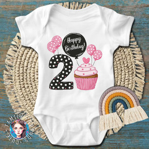 2. Geburtstag Cupcake Baby Strampler