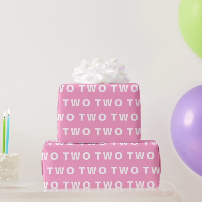 2. Geburtstag Cute Pink Boho Mädchen Kinder  Geschenkpapier (Partygeschenke)