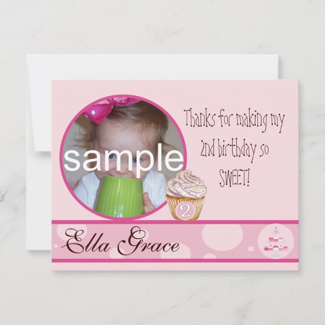 2. Geburtstag Danke, Karte (Vorderseite)