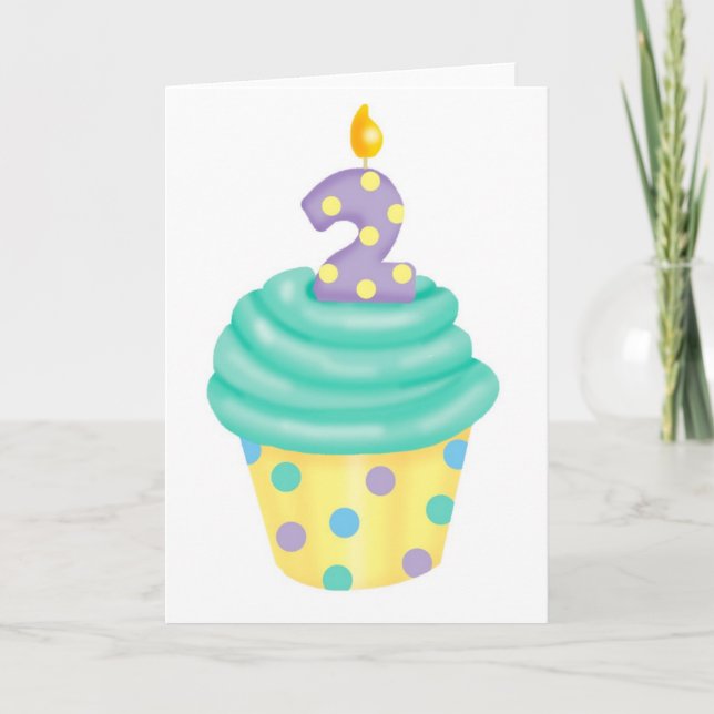 2. Geburtstag des Babys - Kuchen Karte (Vorderseite)