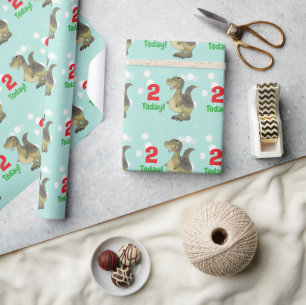 2. Geburtstag Dinosaurier - 2. Geburtstag Dino Geschenkpapier