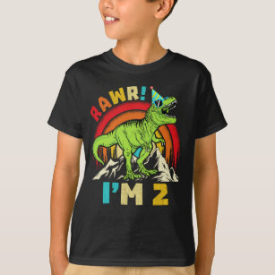 2. Geburtstag Dinosaurier T Rex Rawr Ich bin 2 für T-Shirt