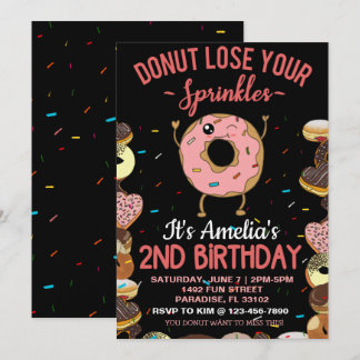 2. Geburtstag Donut Thema zwei Jahre alt Einladung