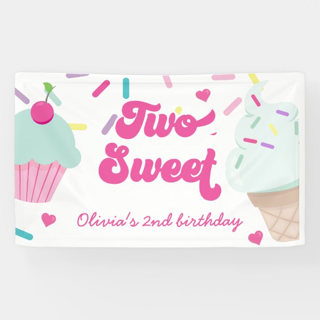 2. Geburtstag Eis und Kuchen Banner (Horizontal)