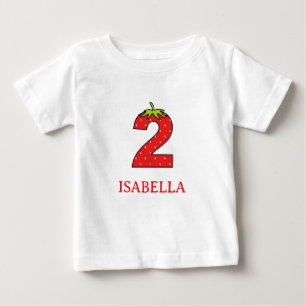 2. Geburtstag Erdbeerthema-Party Baby T-shirt
