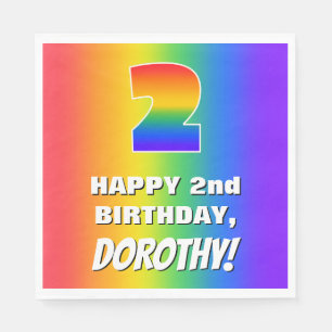 2. Geburtstag: Farbenfroh, Fun Rainbow Pattern # 2 Serviette