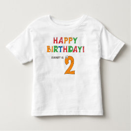 2. Geburtstag farbenfrohe Alphabet mit Vorname Kleinkind T-shirt