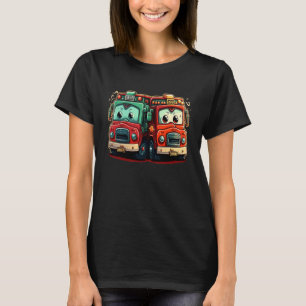 2. Geburtstag Feuerwehrmann Zwei Feuerwehrfahrzeug T-Shirt