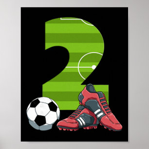 2 Geburtstag Fußball Erster Geburtstag Fußball Kin Poster