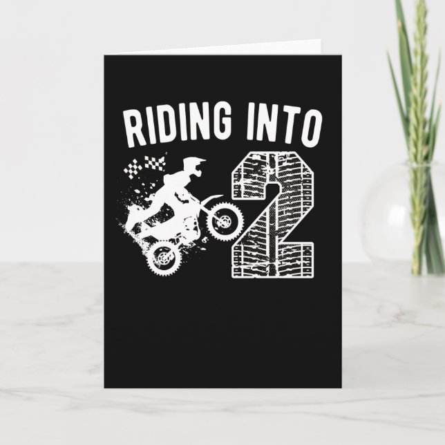 2. Geburtstag Geschenk Dirt Bike 2 Jahre Altes Mot Karte (Vorderseite)