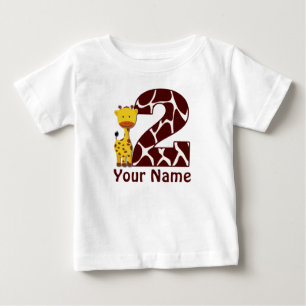 2. Geburtstag Giraffe Personalisiertes Shirt