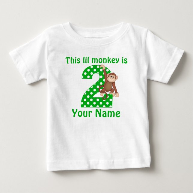 2. Geburtstag Hanging Monkey T - Shirt (Vorderseite)