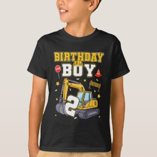 2. Geburtstag Junge 2 Jahre alt Bagger Drei Dekor T-Shirt