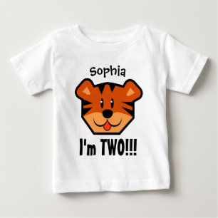 2. Geburtstag Junge oder Mädchen mit Tiger V08 Baby T-shirt
