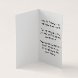 2. Geburtstag - Kinderkarte