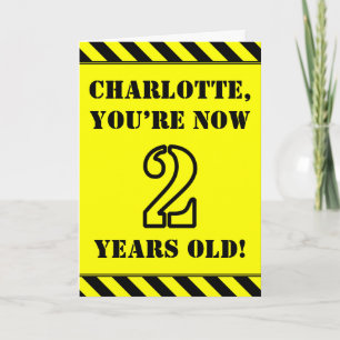 2. Geburtstag: Lustiger Schablonen-Text, individue Karte