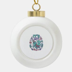 2. Geburtstag Meeresschildkröte Vintage Gravur Des Keramik Kugel-Ornament