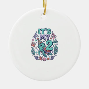 2. Geburtstag Meeresschildkröte Vintage Gravur Des Keramik Ornament