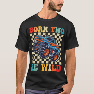 2. Geburtstag Monstertruck Geboren um Wild zu sein T-Shirt