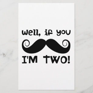 2. Geburtstag Mustache Briefpapier