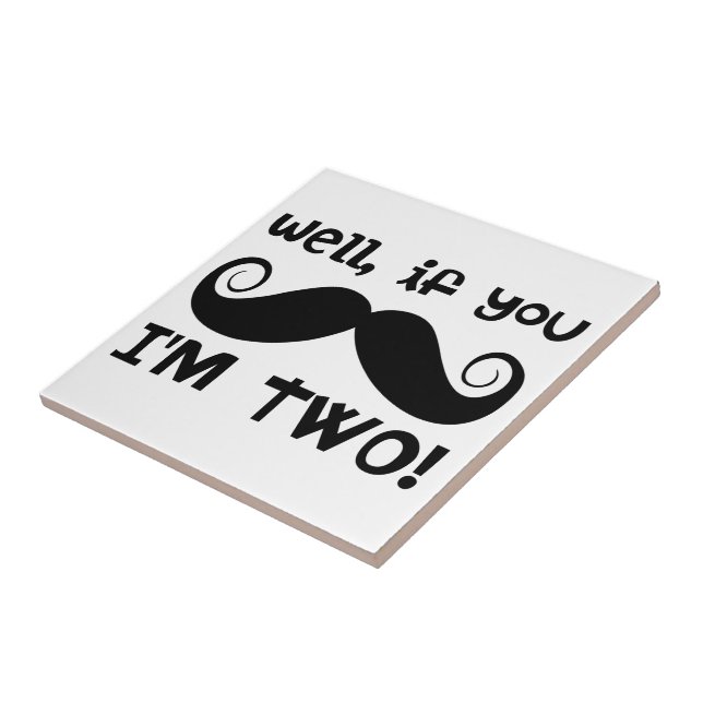 2. Geburtstag Mustache Fliese (Seite)