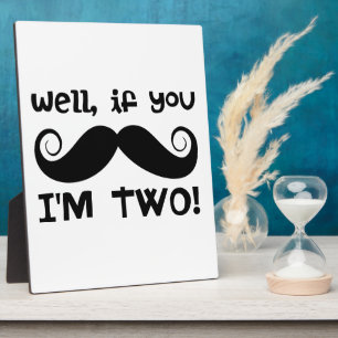 2. Geburtstag Mustache Fotoplatte